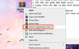 Giải nén file cài đặt Adobe Photoshop 2020 Full Crack